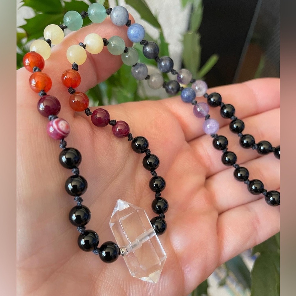 Handmade Rainbow 7 Chakra Choker
Necklace, Unisex Crystal Choker - Picture 8 of 8